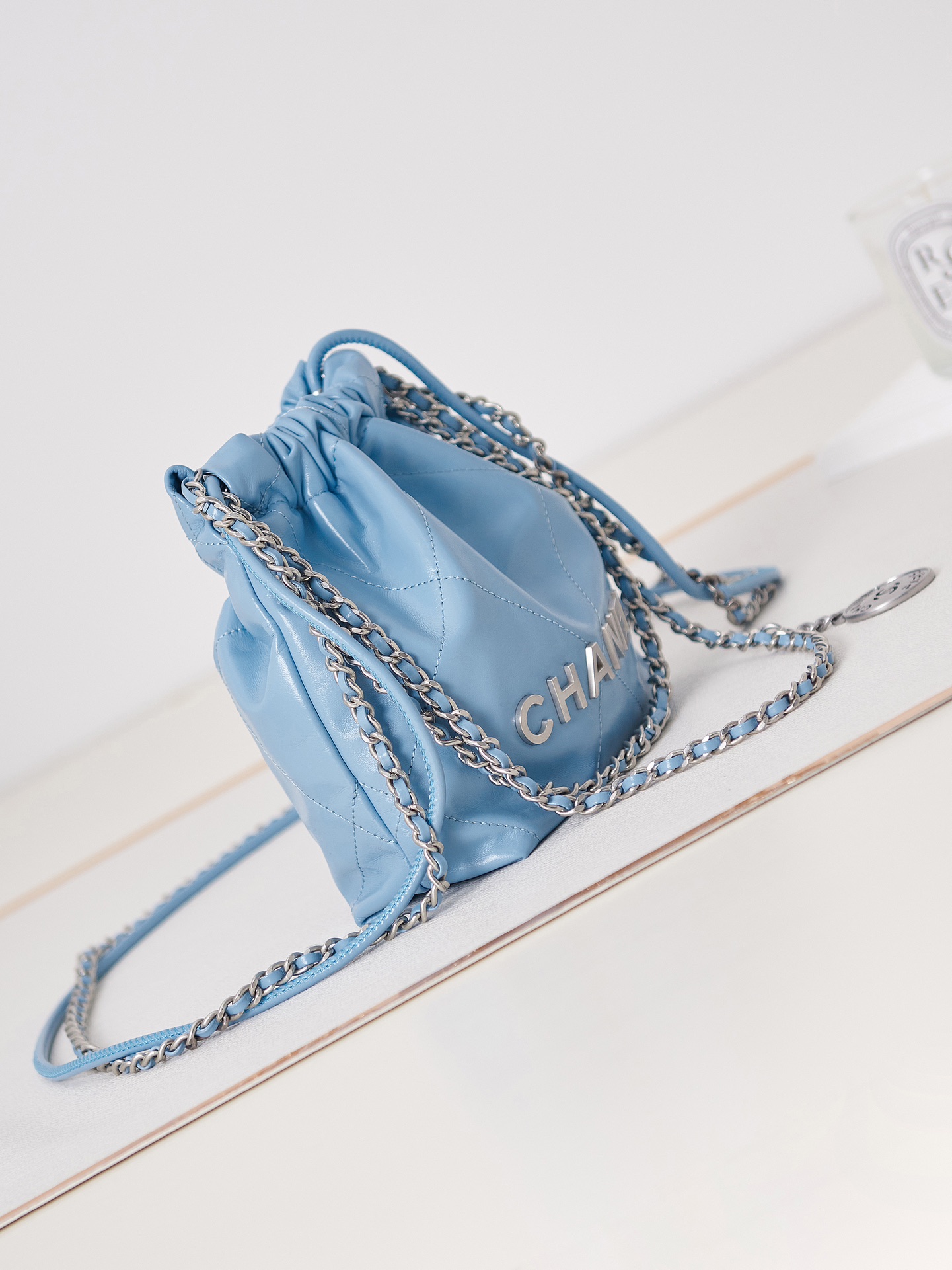 Calfskin 22 Mini Handbag Shoulder Bag AS3980 Light Blue